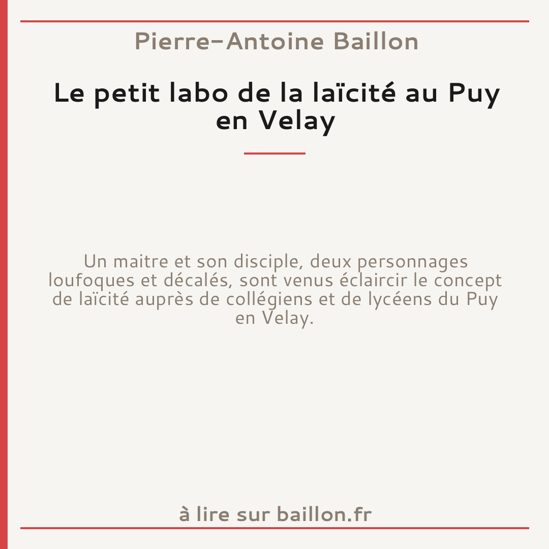 Le petit labo de la laïcité au Puy en Velay
