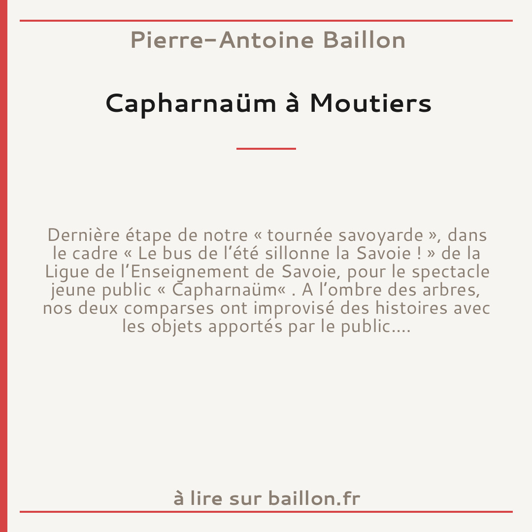 Capharnaüm à Moutiers