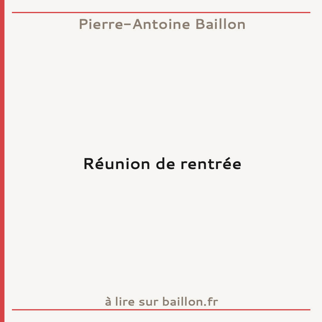 Réunion de rentrée
