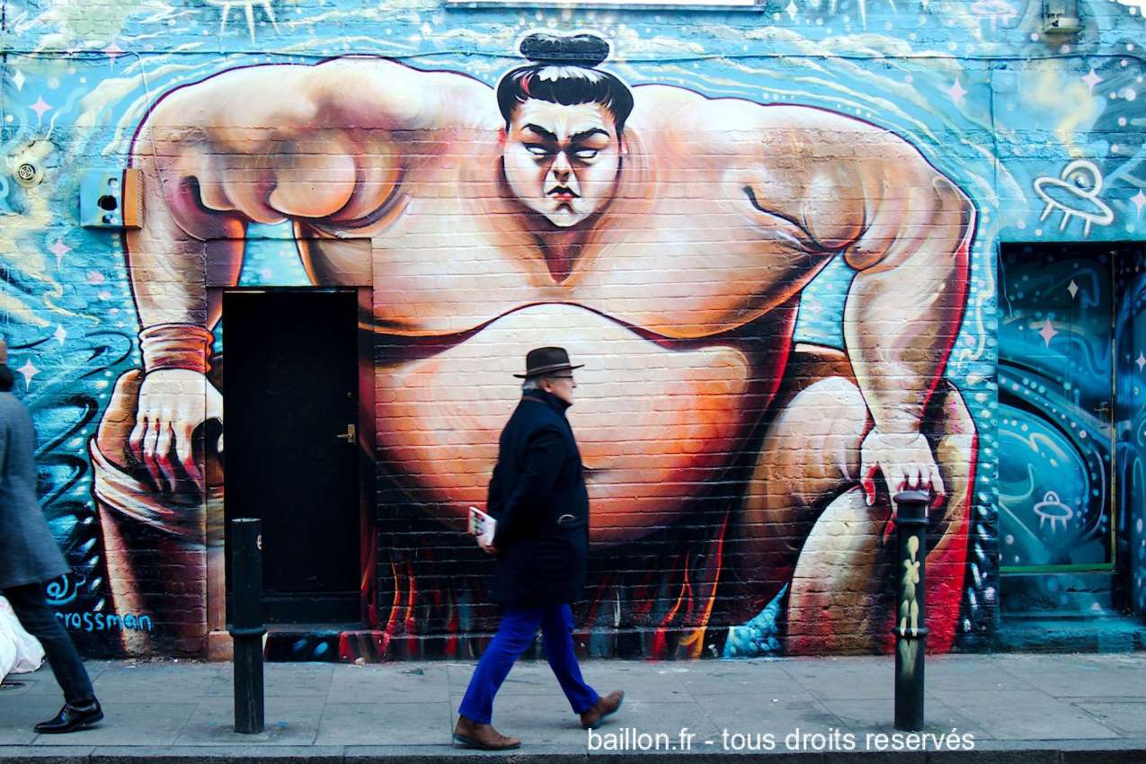 Sumo Street-Art Quartier Brick-Lane à Londres