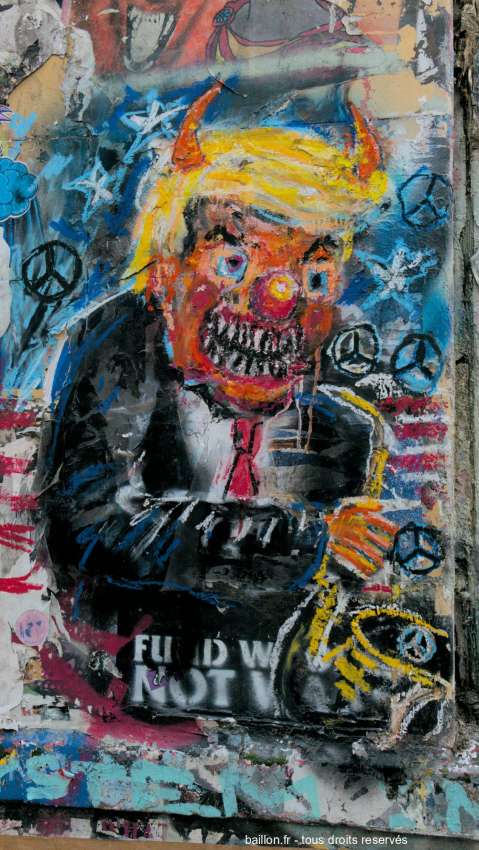 Un portrait de Donald Trump dans le quartier de Brick-Lane à Londres